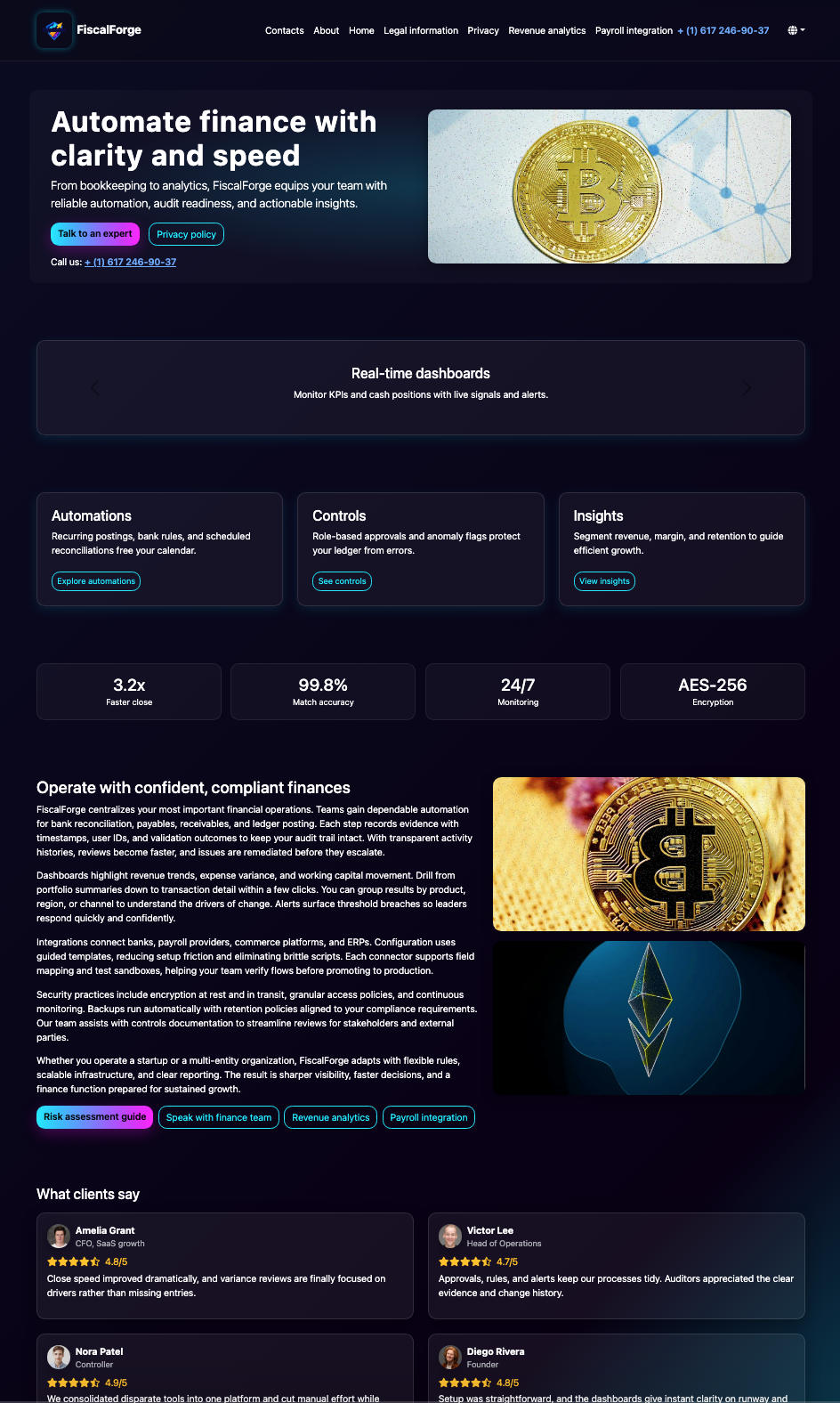 Пример whitepage для крипто тематики